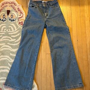 & Other Stories 28/32 Jeans Flare Wide Leg Light Blue Cotton braided belt loops